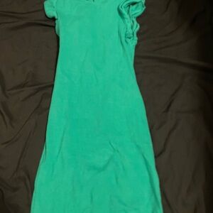 Simple Fitted Green Tee Dress